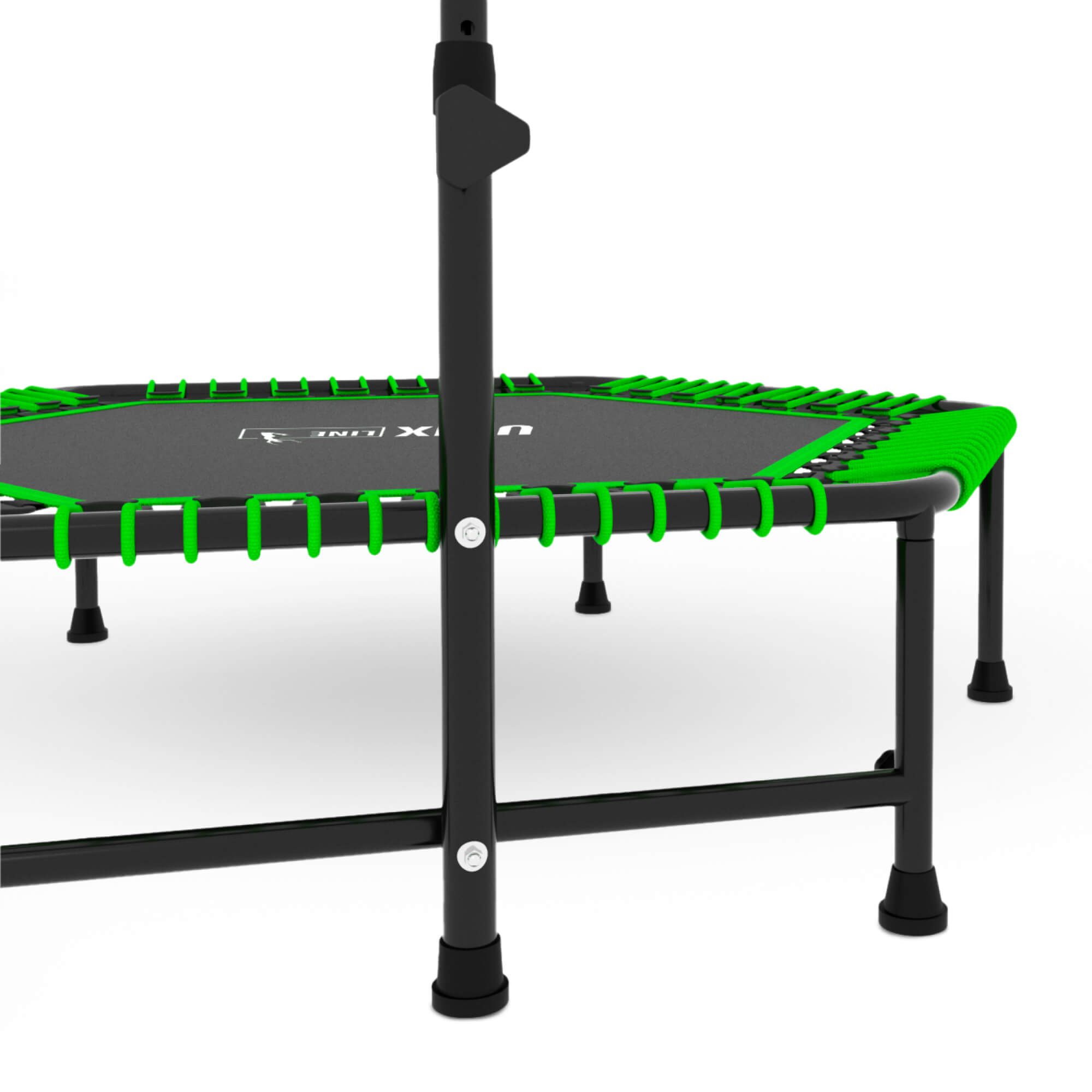 Батут спортивный с ручкой UNIX line Fitness Green диаметр 125 см до 130 кг фитнес батут джампинг батут - фото 19