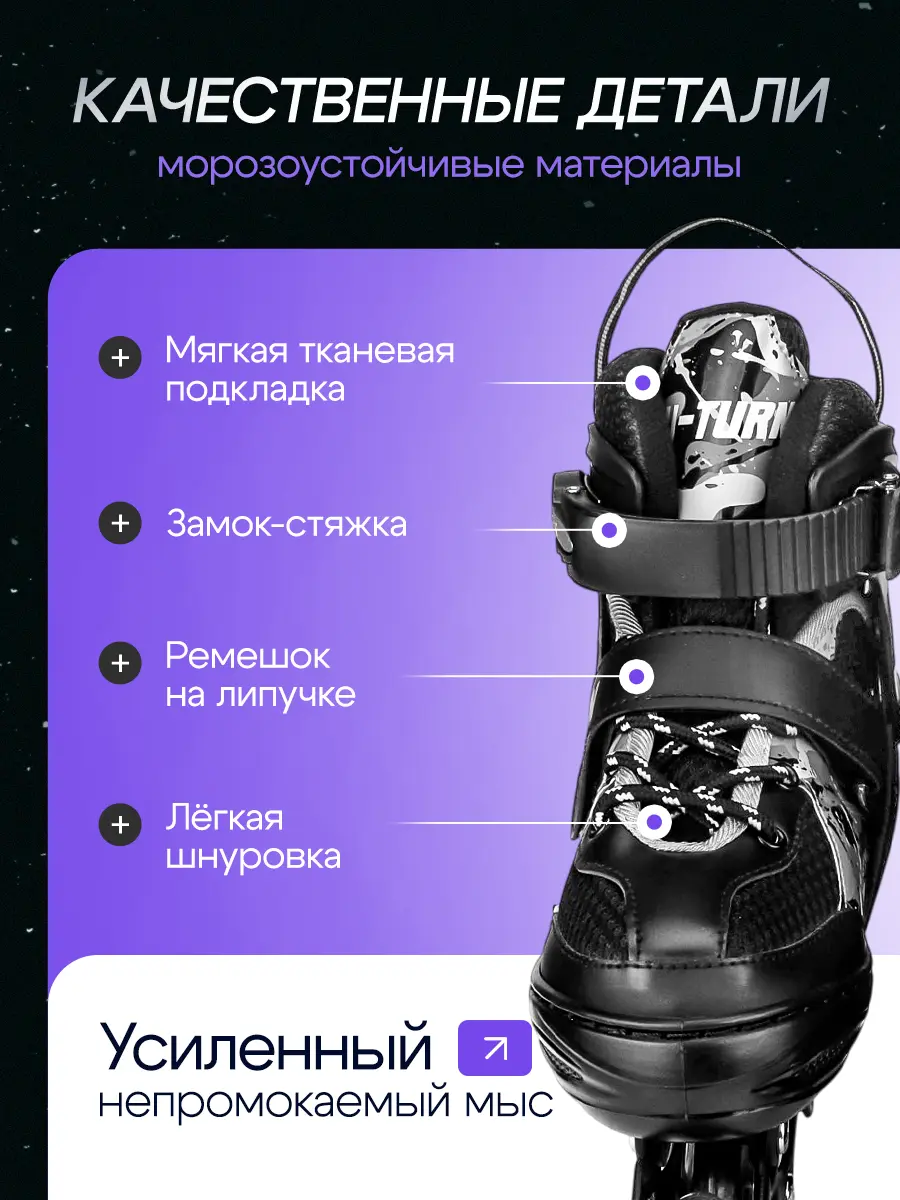 Роликовые коньки U-TURN 26-29 - фото 3