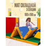 Мат Perfetto Sport № 4 (100х150х10 см) складной сине-жёлтый