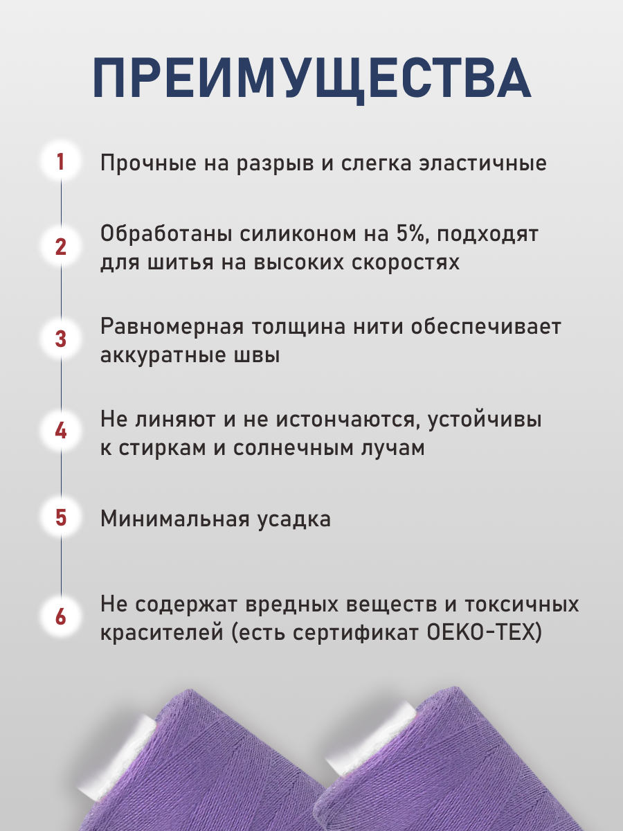 Нитки для шитья 40/2 Bestex 10шт цв 71 - фото 3