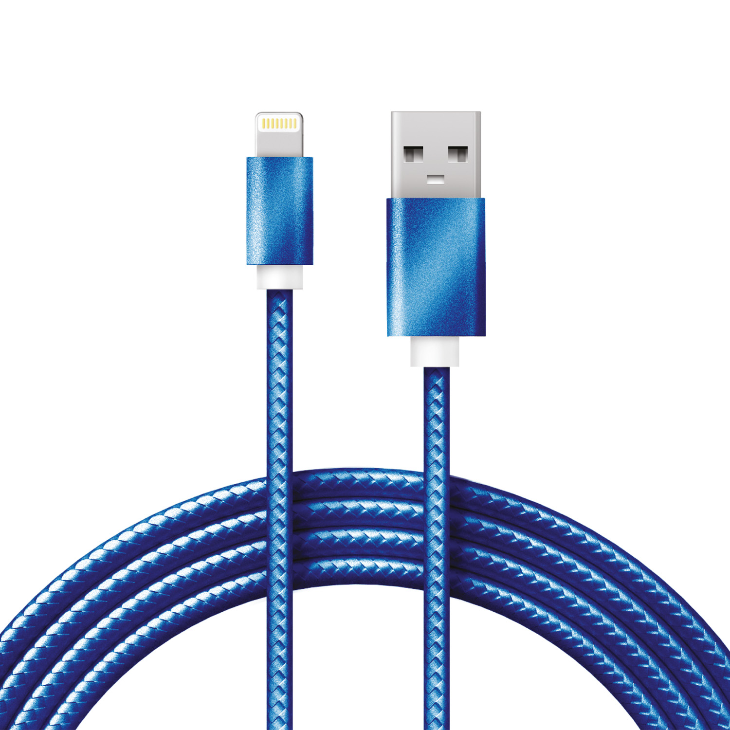 Кабель REXANT USB - Lightning 1 метр в синей нейлоновой оплетке - фото 1