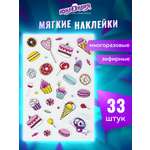 Наклейки Юнландия Зефирные Сладости многоразовые 10х15 см