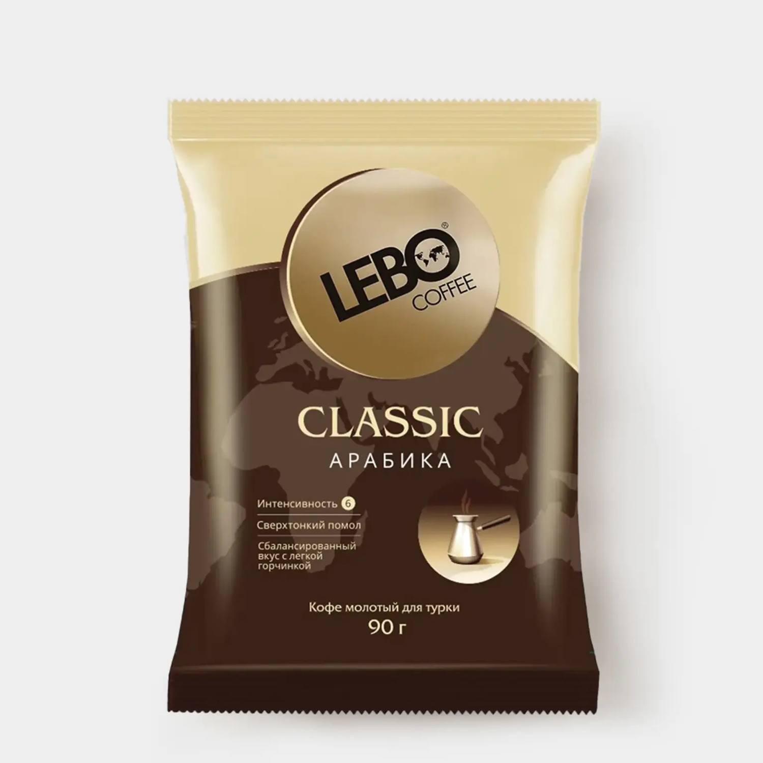 Кофе жареный молотый Lebo Classic арабика среднеобжаренный для турки 90г - фото 1