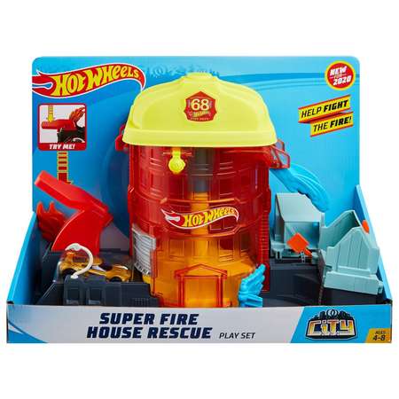 Трек Hot Wheels Пожарная суперстанция с лифтом