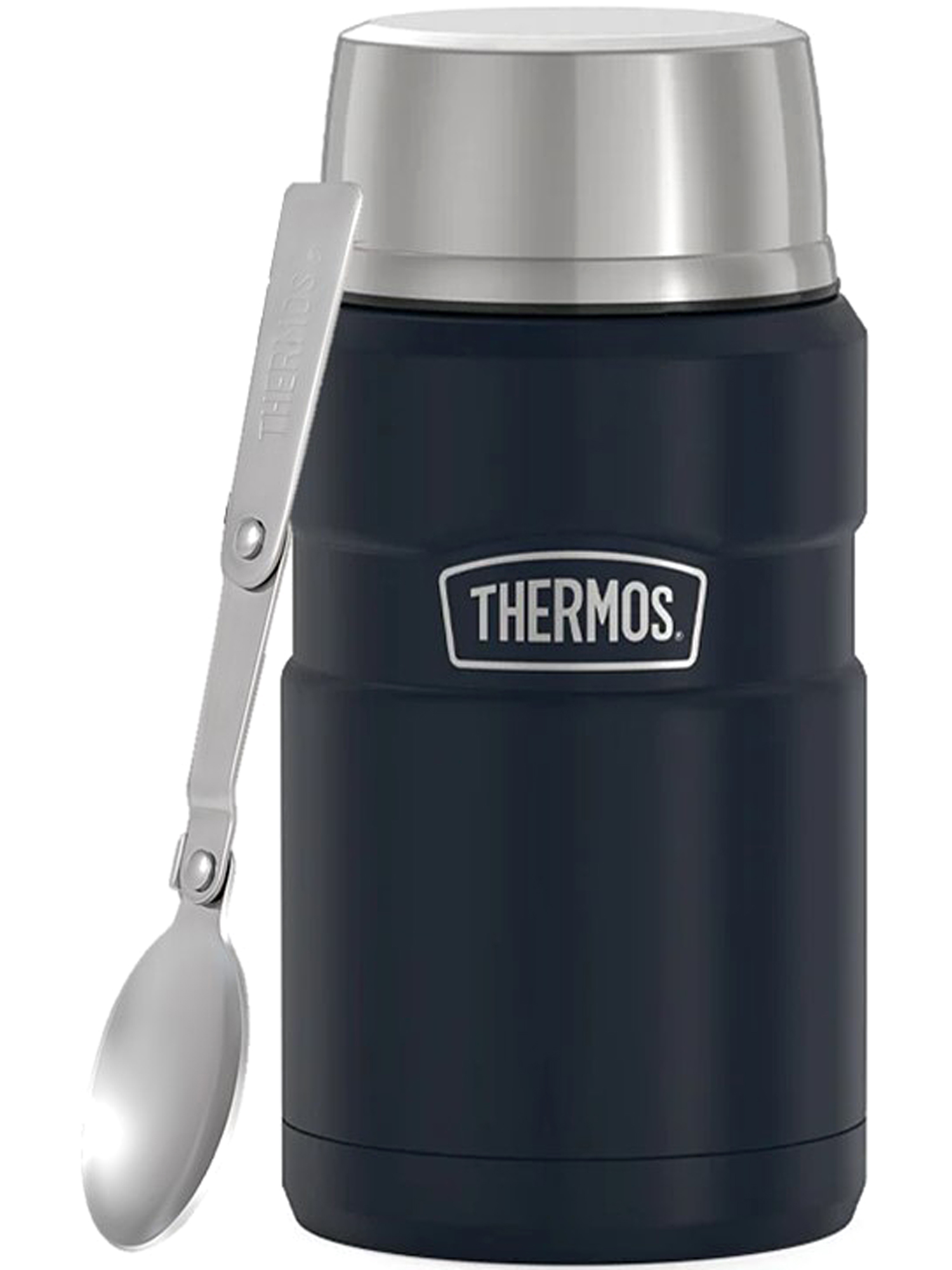 Термос для еды супа 710 мл с ложкой THERMOS KING-3020 тёмно-синий – нержавеющая сталь герметичный тепло/холод 14/24 часов - фото 6