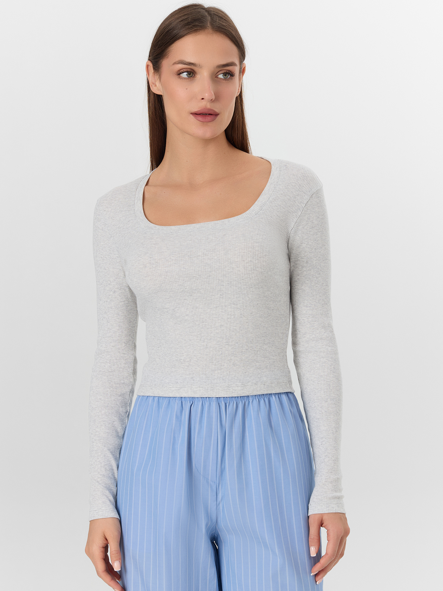 Пижама Mark Formelle (Марк Формэль) 592549/серый меланж 4306-А +белые полосы на т.голубом - фото 3