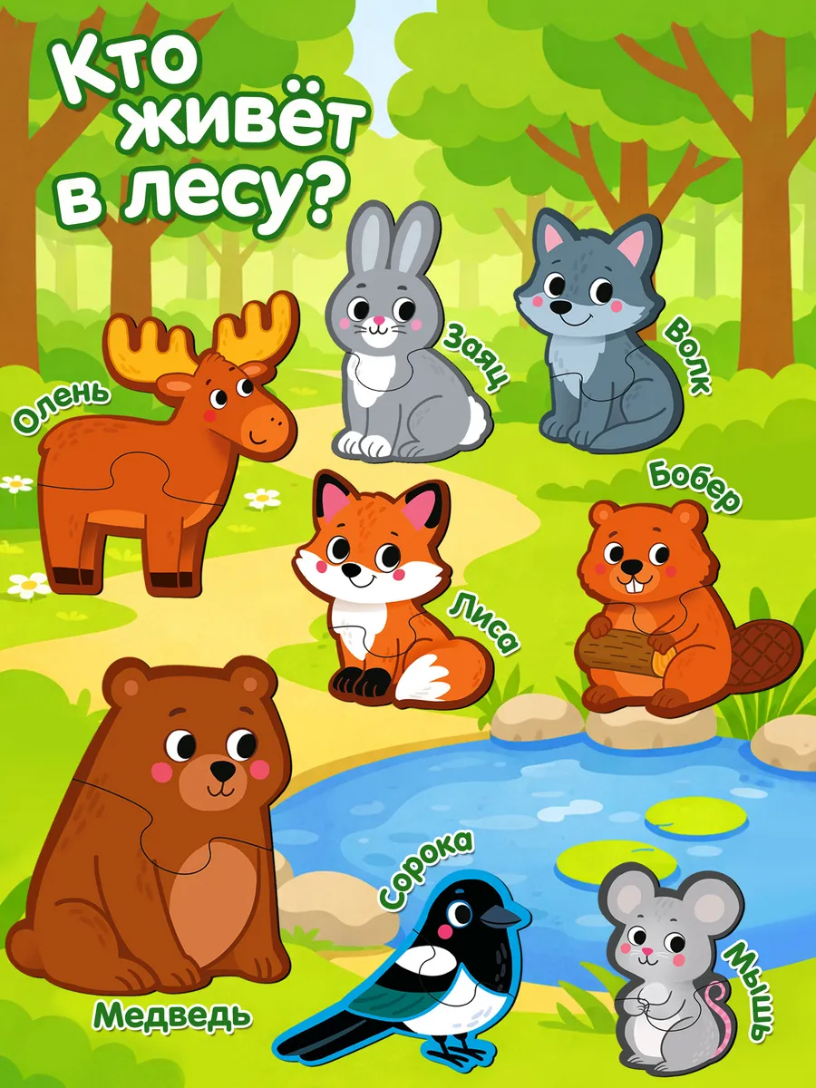 Пазл деревянный Raduga Kids Животные - фото 6