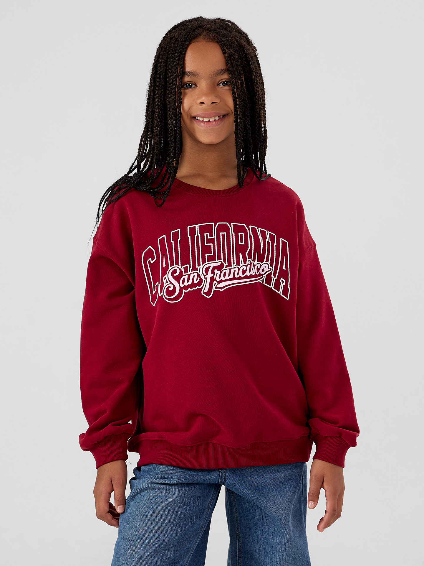 Свитшот Mark Formelle (Марк Формэль) 127940/вишневый +печать - фото 1