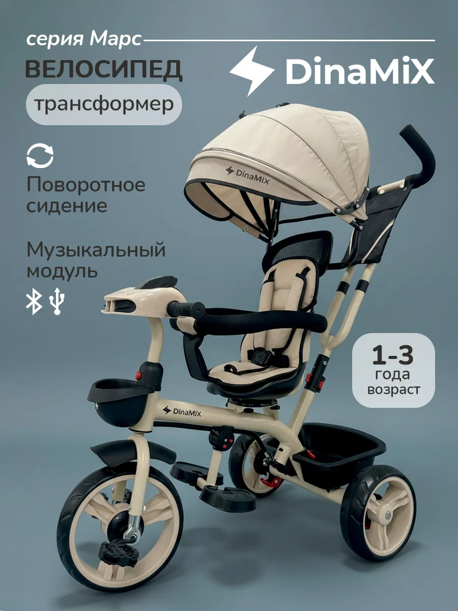 Трехколесный велосипед DinaMiX 10 дюймов - фото 1