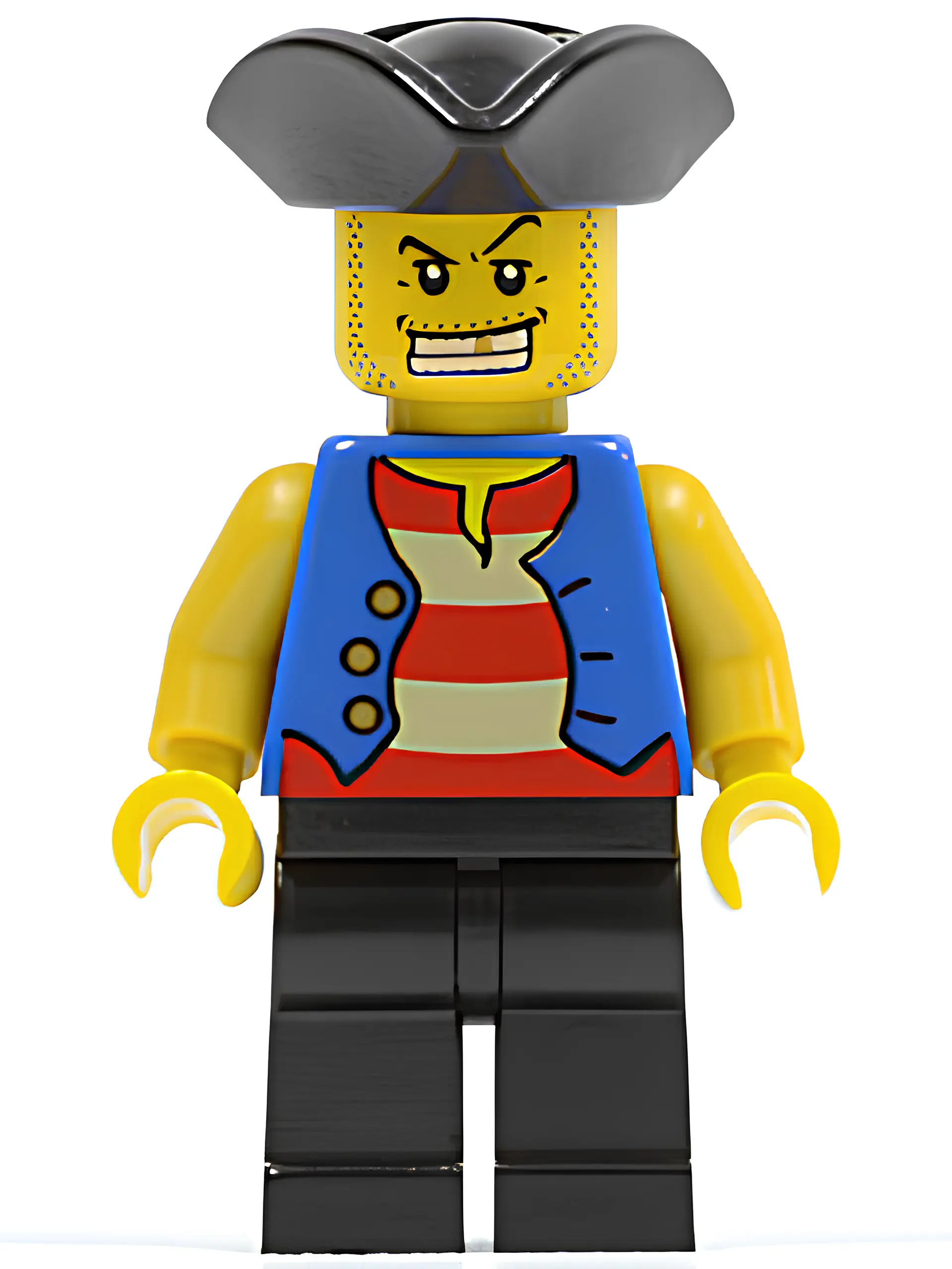 Изображение товара LEGO Минифигурка Пират с синим жилетом и шляпой Изображение товара LEGO Минифигурка Пират с синим жилетом и шляпой