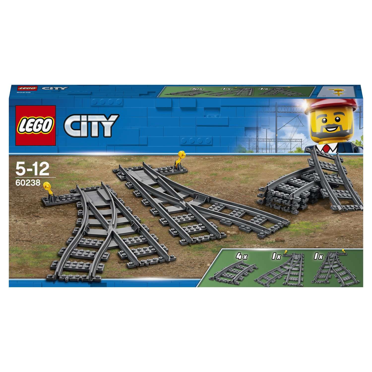 Конструктор LEGO City Trains Железнодорожные стрелки - фото 2