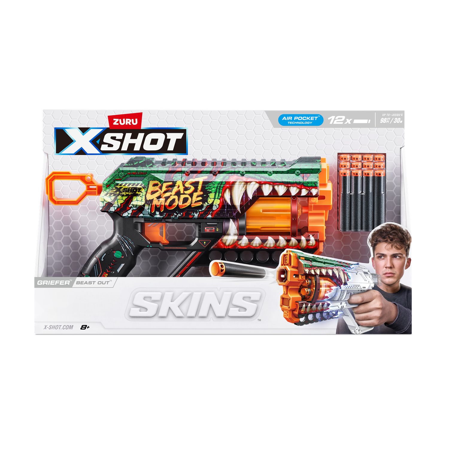 Бластер Zuru XSHOT  Skins Грифер Монстр - фото 10