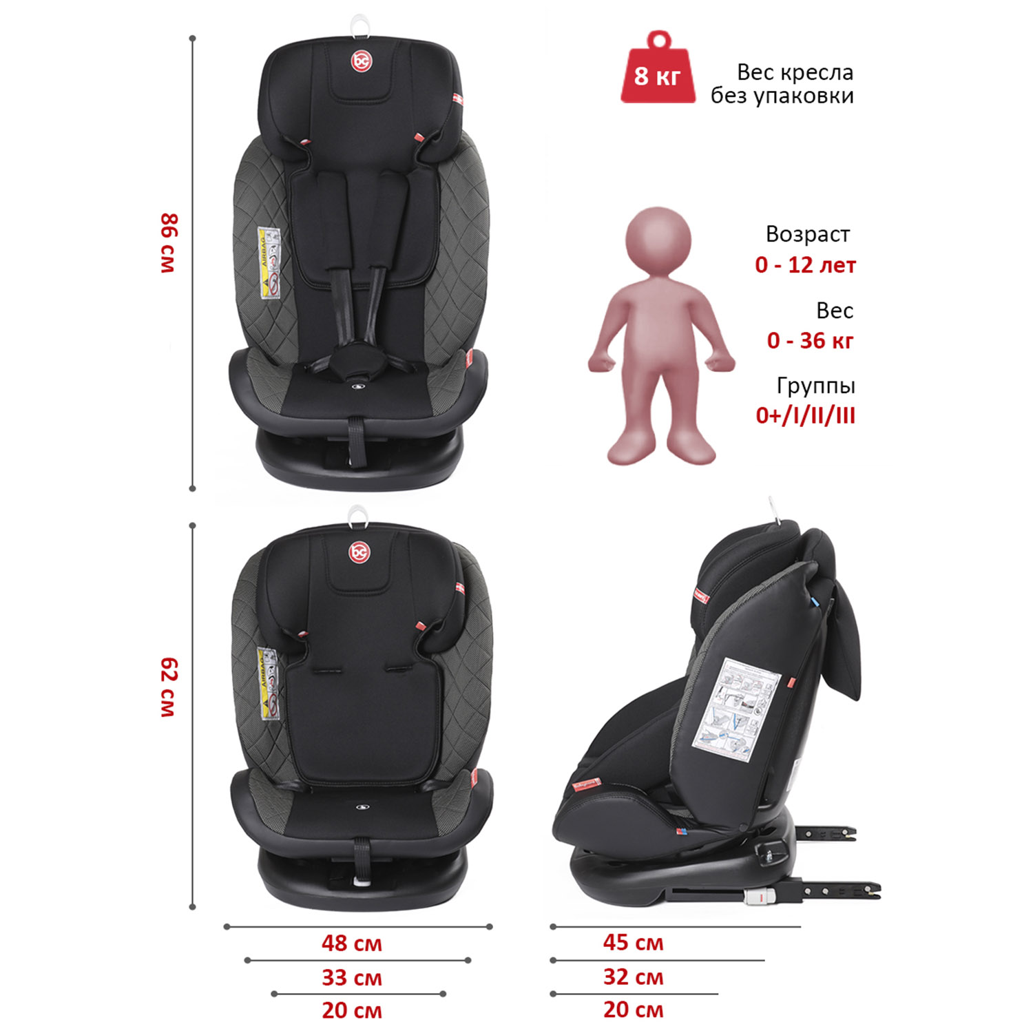 Автокресло BabyCare Shelter Isofix 0+/1/2/3 (0-36 кг) - фото 7