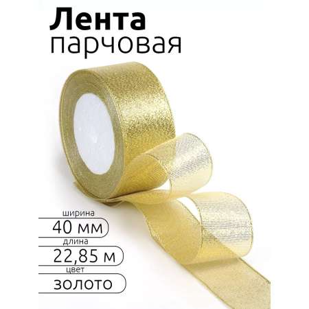 Лента для рукоделия и упаковки Magic 4 Hobby золотистый 40мм 22.85м