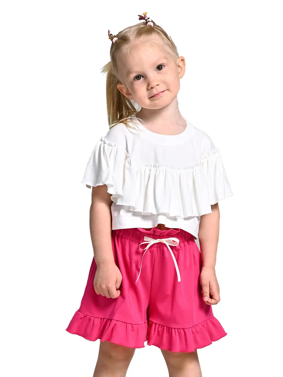 Костюм Artcher Костюм003Бело-розовый_с_шортами - фото 1