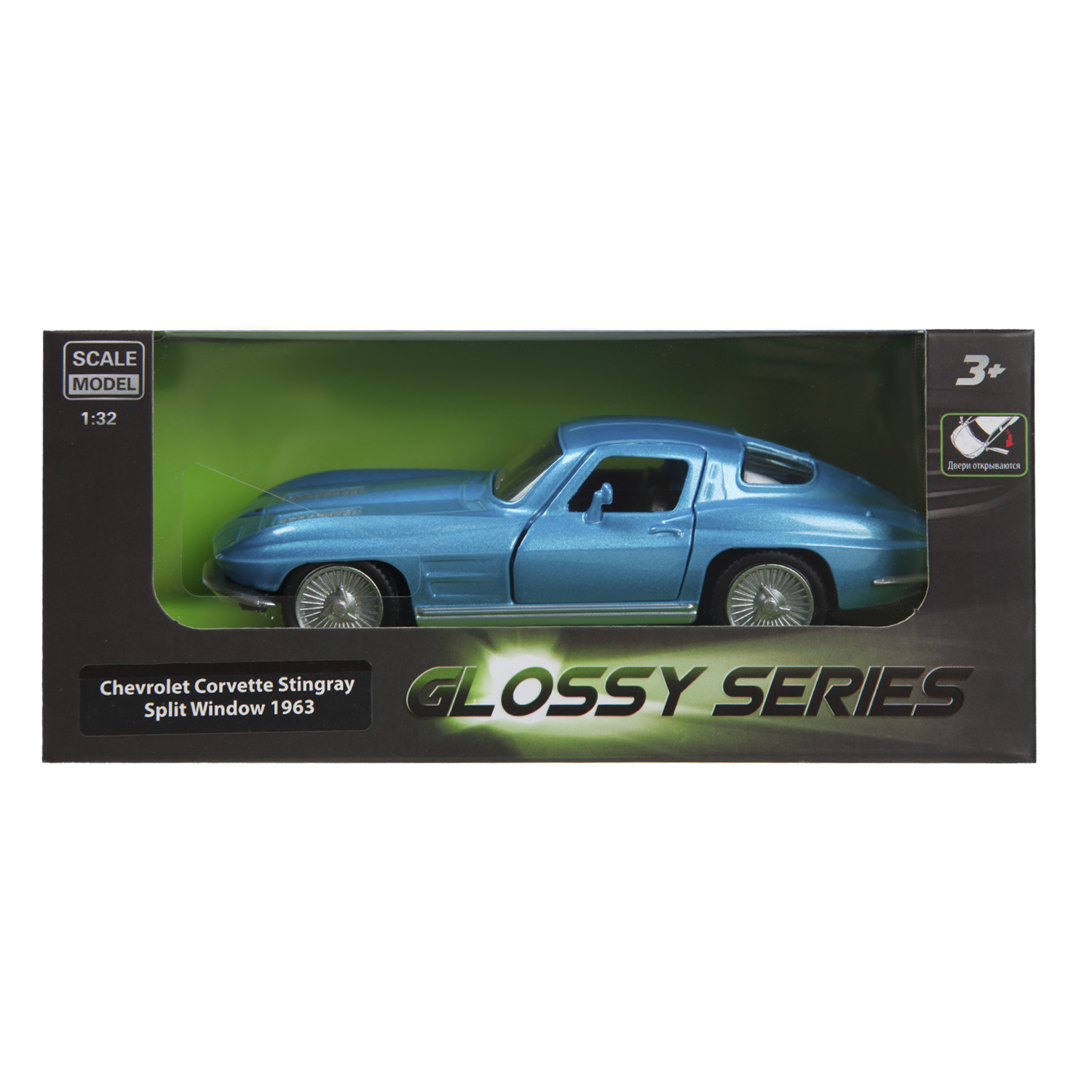 Автомобиль Mobicaro Chevrolet Corvette Stingray Split Window 1:32 голубой 544058 - фото 2