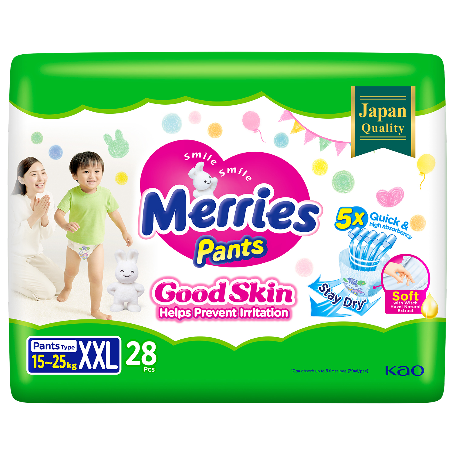 Трусики Merries Good Skin XXL (15-25 кг) 28 шт. - фото 2