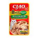 Корм для кошек INABA Ciao тунец Магуро и тунец Кацуо со вкусом морского гребешка 60г