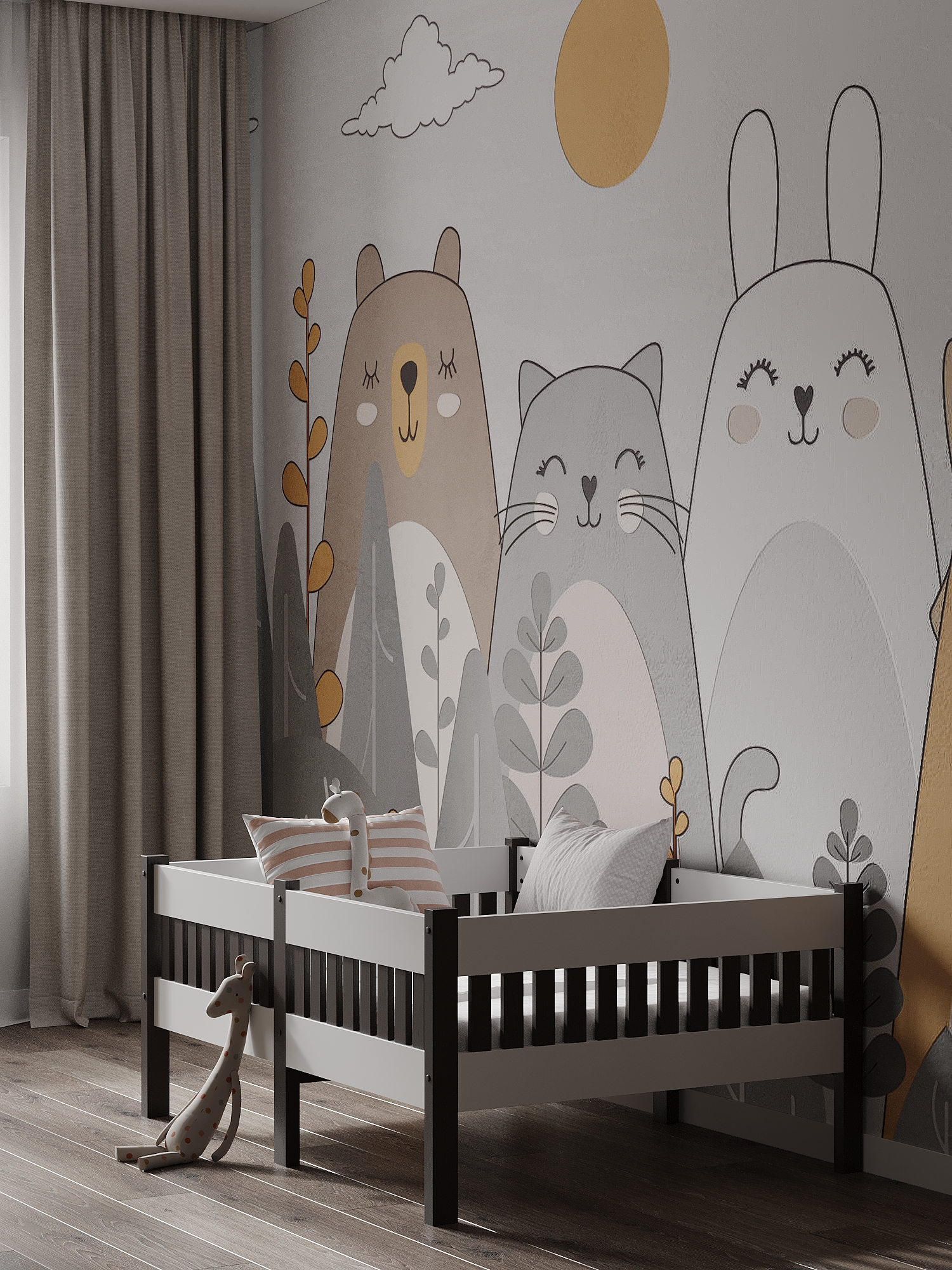 Кровать односпальная Moms charm Бортики (белый, венге) - фото 11