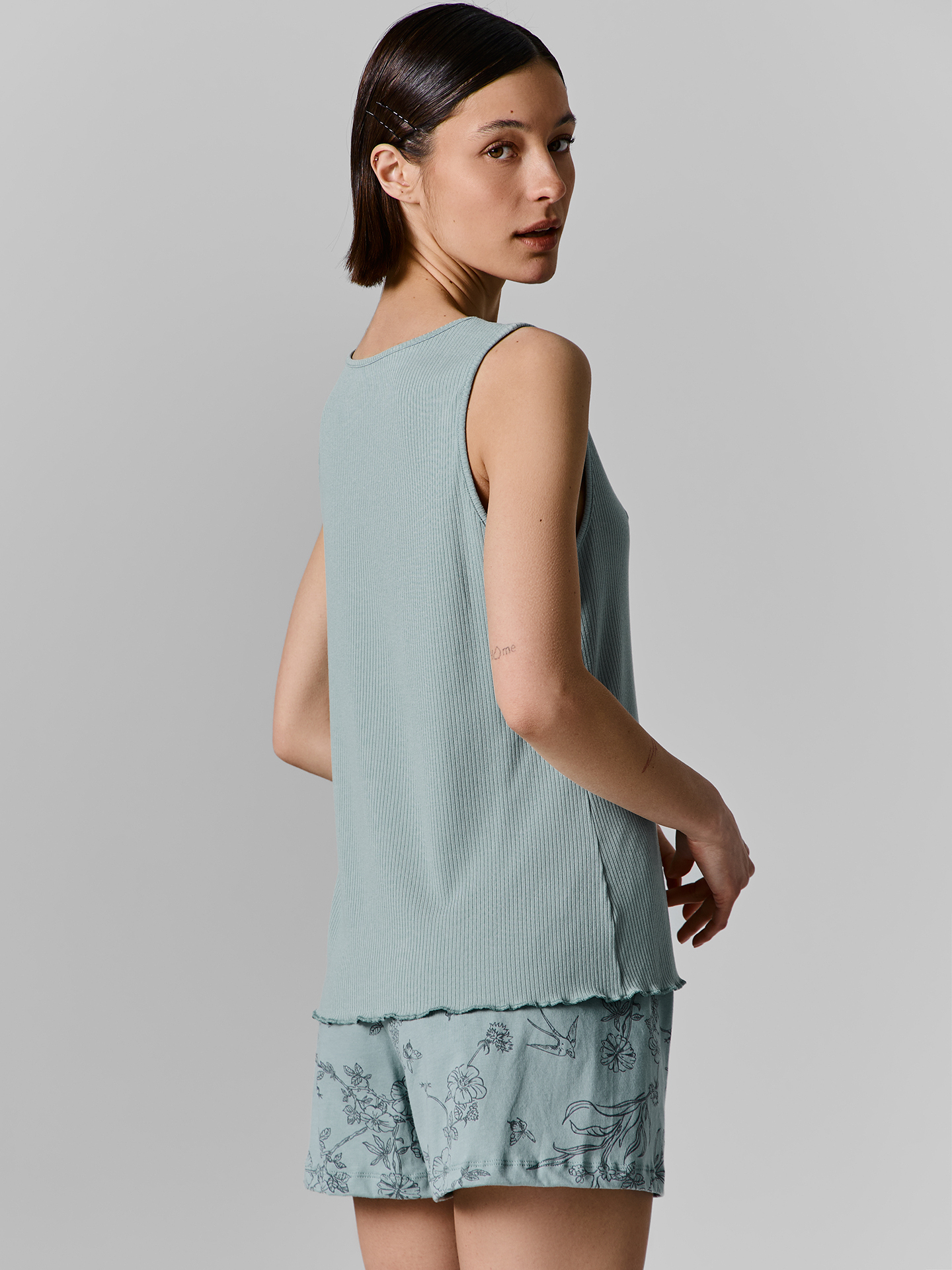 Пижама Mark Formelle (Марк Формэль) 592654/шалфей +ласточки в саду на шалфее - фото 3