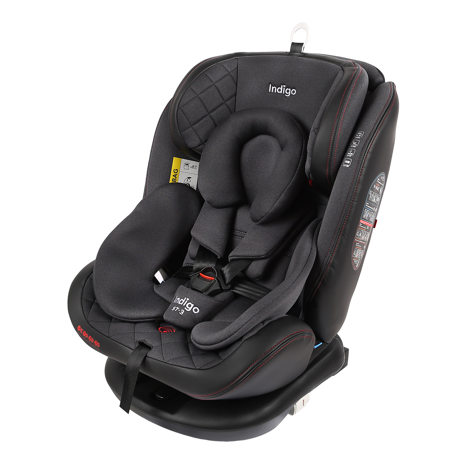 Автокресло Indigo Aero Isofix 0+/1/2/3 (0-36 кг) красный - фото 11