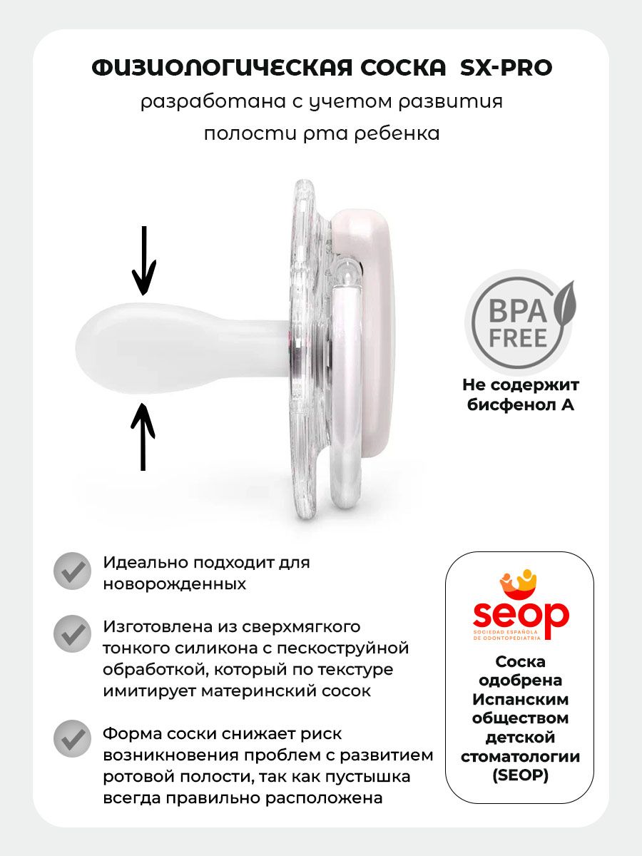 Пустышка Suavinex силикон ортодонтическая от 0 мес. 1 шт. - фото 2