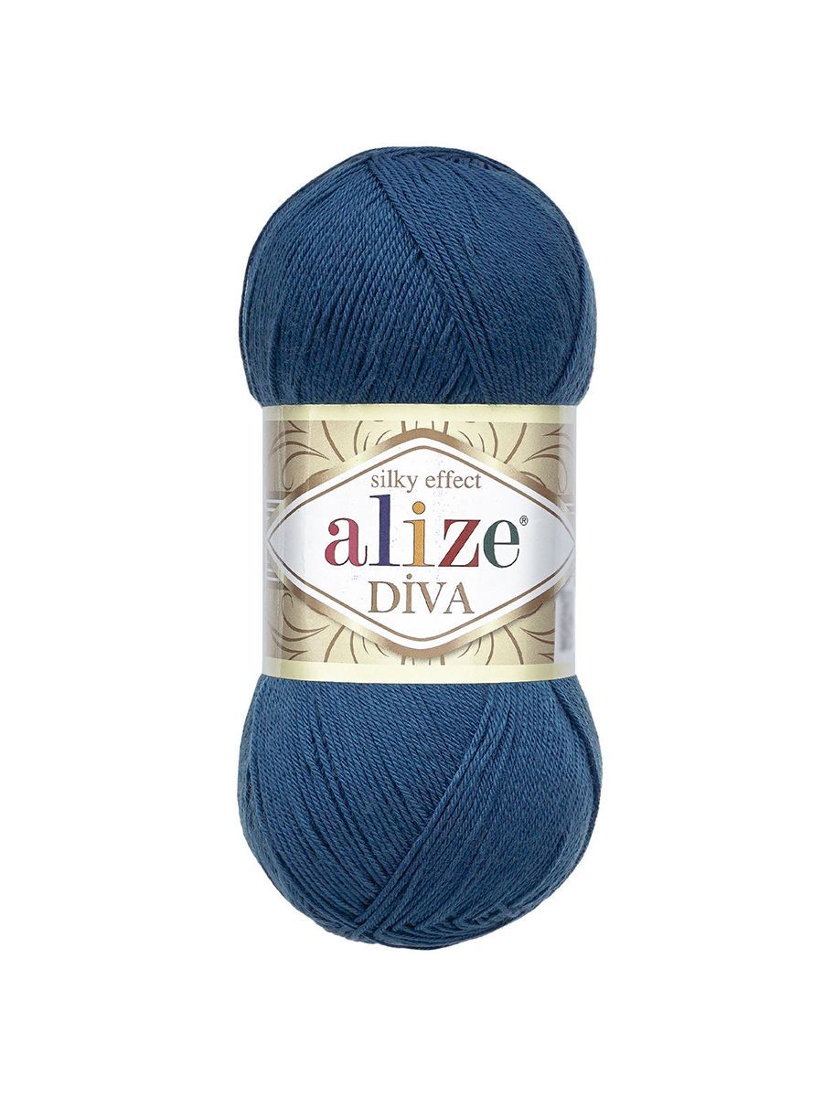 Пряжа Alize для вязания универсальная легкая Diva микрофибра 100г 350м 5 шт 279 т.синий - фото 3