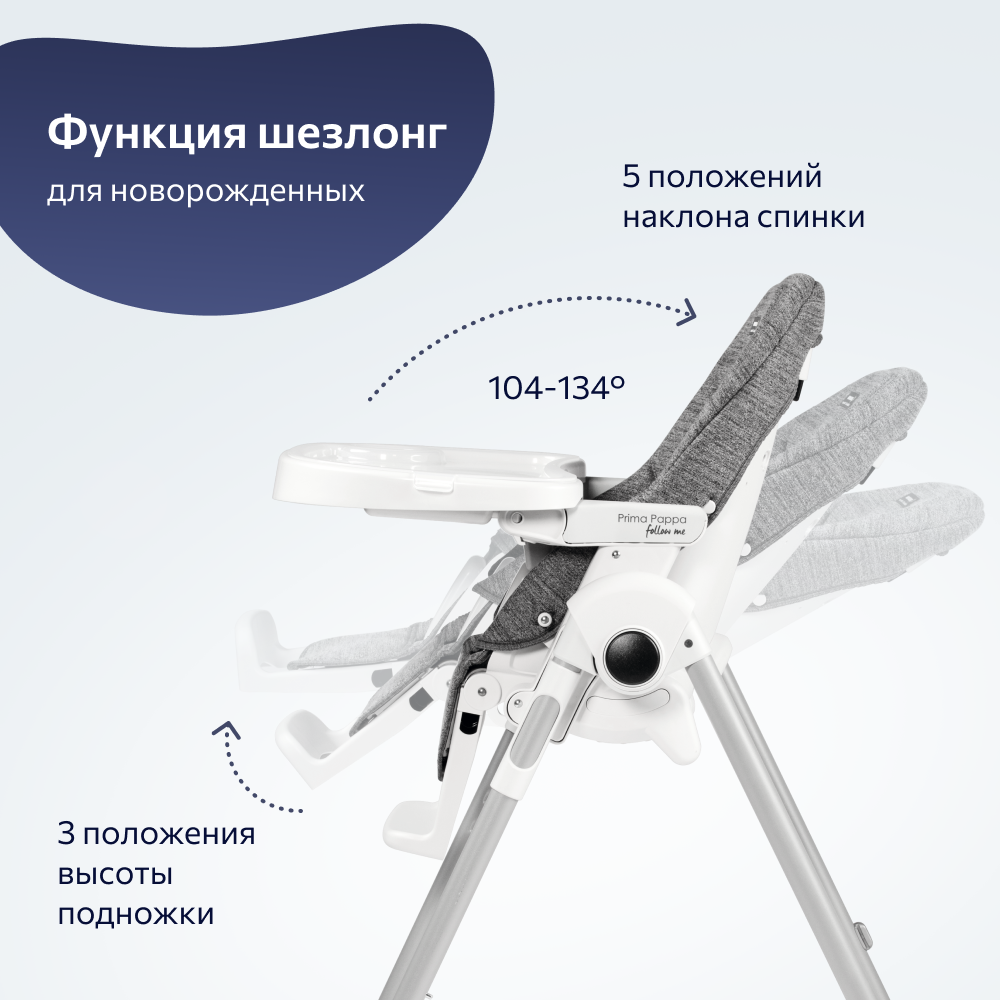 Стульчик для кормления Peg-Perego Prima Pappa Follow Me классический - фото 3