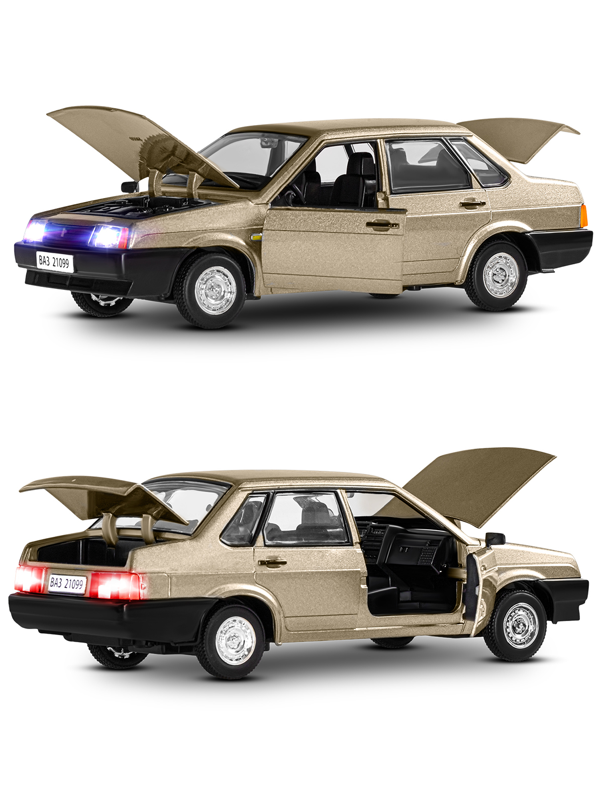 Автомобиль АВТОпанорама ВАЗ 21099 1:22 JB1200156 - фото 10