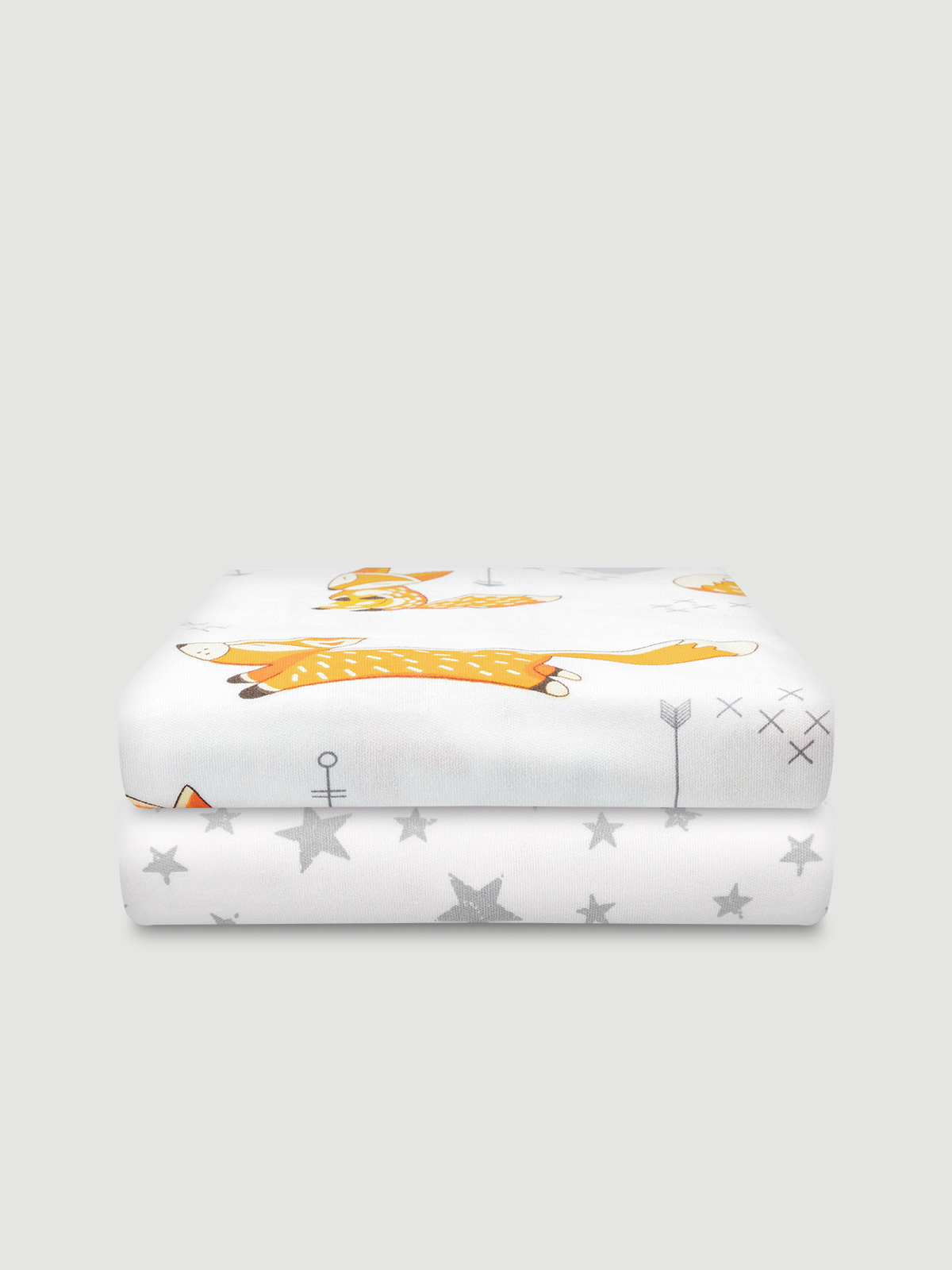 Пелёнка Mjolk Лисички Звёзды трикотаж 80х80 см 2 шт. - фото 2