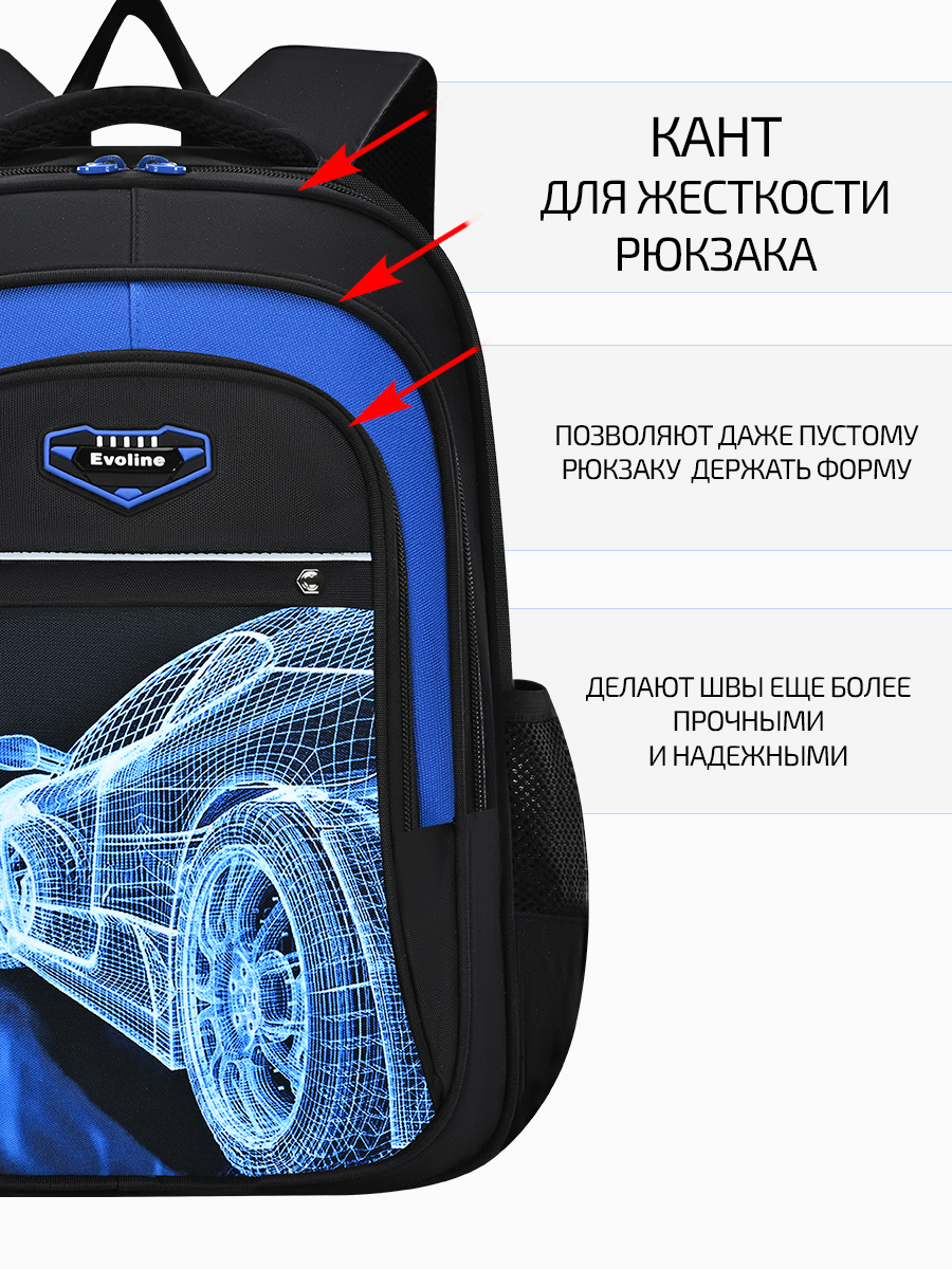 Рюкзак Evoline Гоночная машинка - фото 6