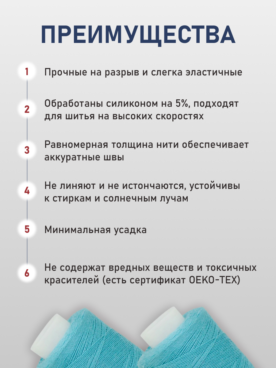 Нитки для шитья 40/2 Bestex 10шт цв 103 - фото 3