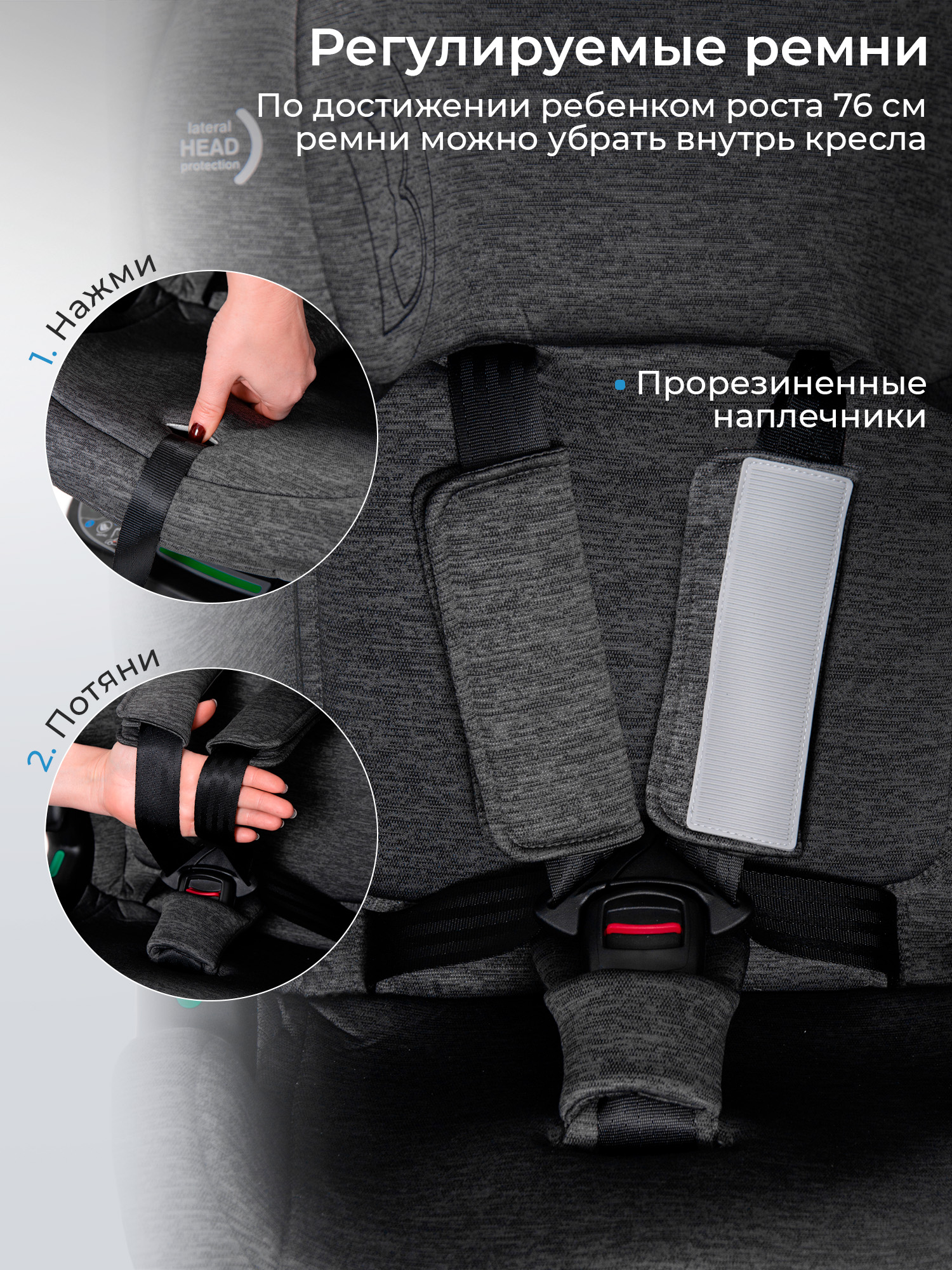 Автокресло Sweet Baby Voyager P12 Pro Grey Isofix 0+/1/2/3 (0-36 кг) серый - фото 6