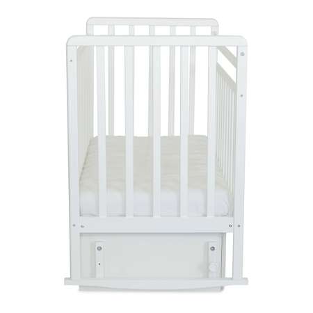 Детская кроватка Babyton прямоугольная, поперечный маятник (белый)