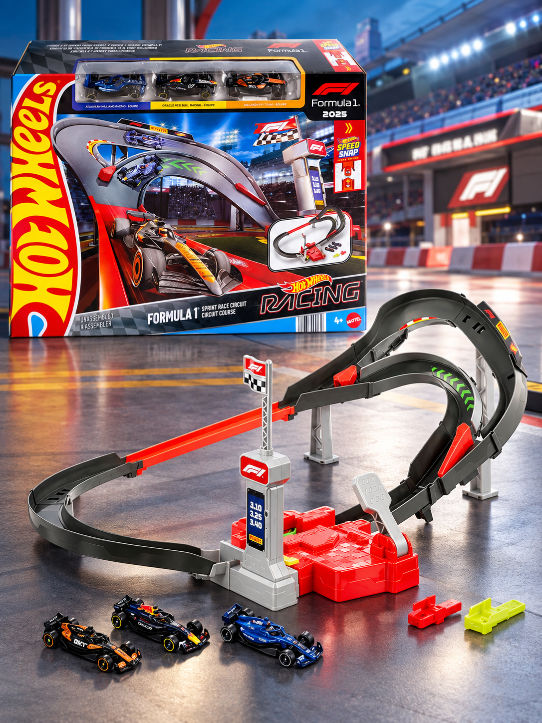 Трек Hot Wheels Гоночная трасса Формула 1 JNN32 - фото 1