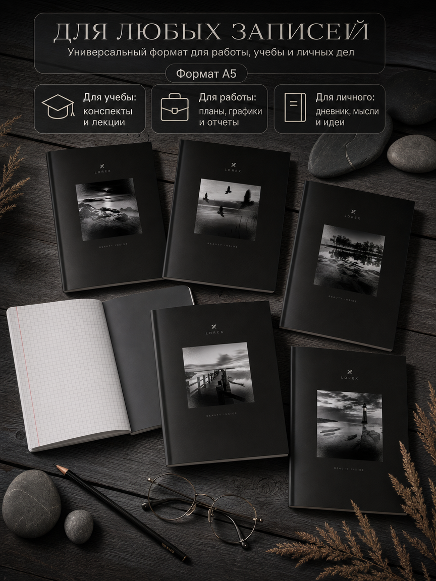 Общая тетрадь Lorex Stationery клетка 5 шт. - фото 4