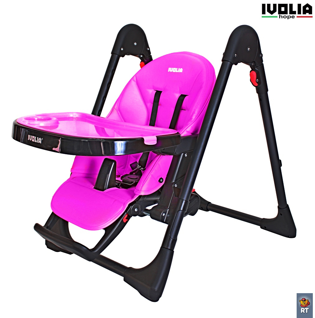 Стульчик для кормления Ivolia HOPE 01 2 колеса pink трансформер - фото 5
