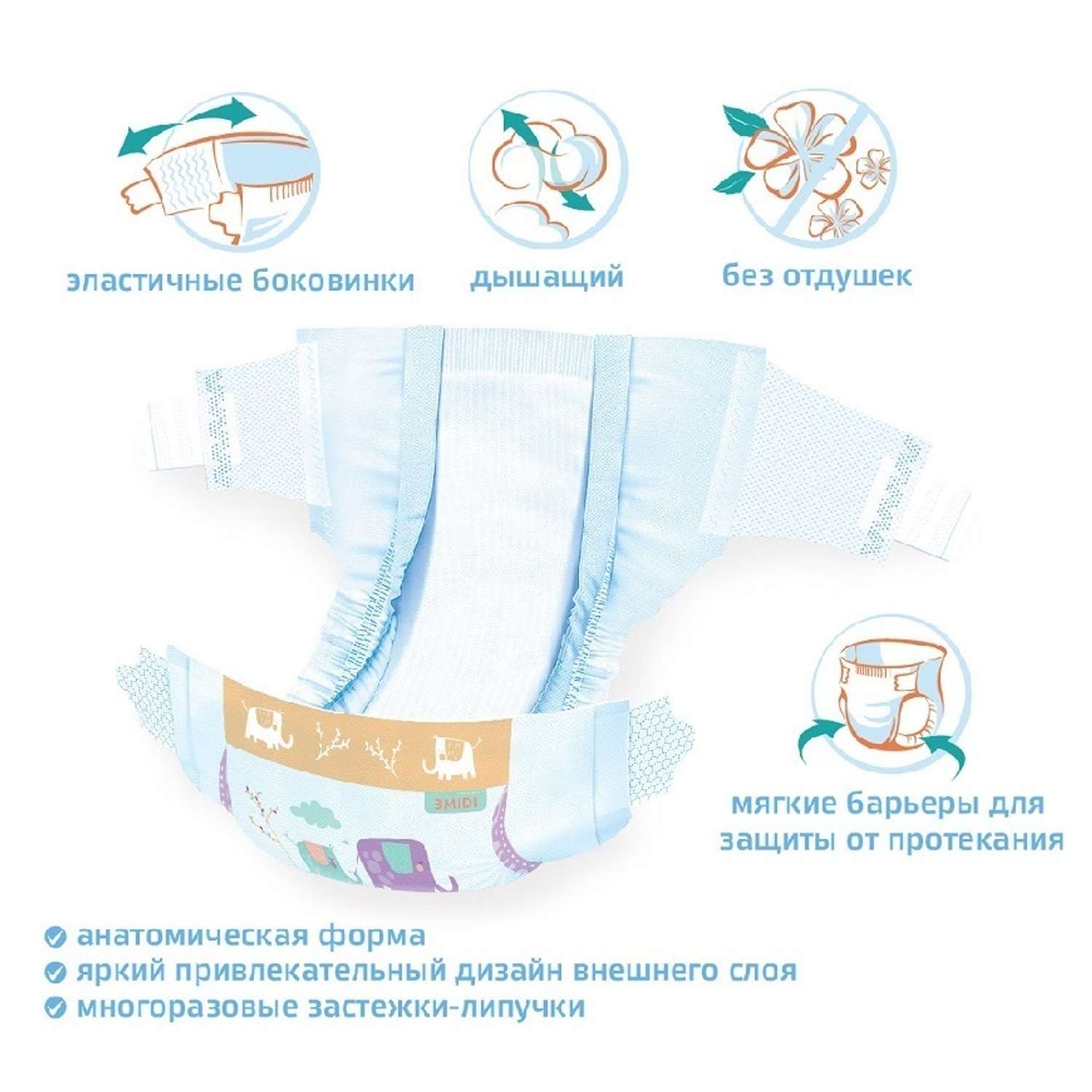 Подгузники BabyGo Classic 3 (4-9 кг) 72 шт. - фото 2
