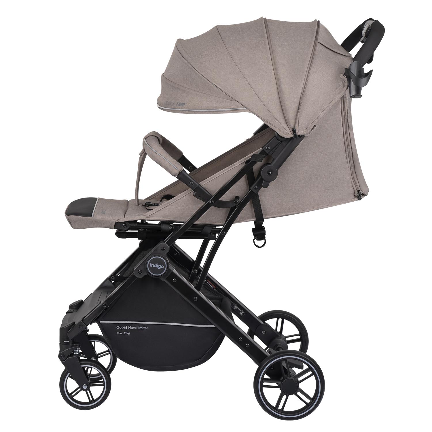 Коляска прогулочная Indigo Trip для путешествий бежевый - фото 13