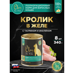 Корм влажный для кошек Clan De File Кролик филе в желе ж/б 340г 8 шт