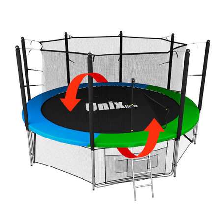 Батут каркасный Classic 12 ft UNIX line общий диаметр 366 см до 160 кг диаметр прыжковой зоны 306 см