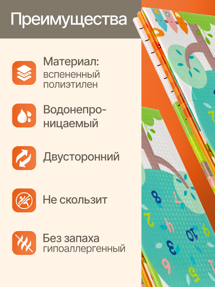 Детский складной коврик Рыжий кот 150 x 200 см - фото 3