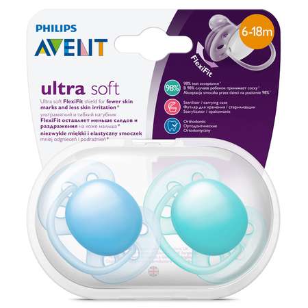 Пустышка Philips Avent ортодонтическая от 6 мес. 2 шт.