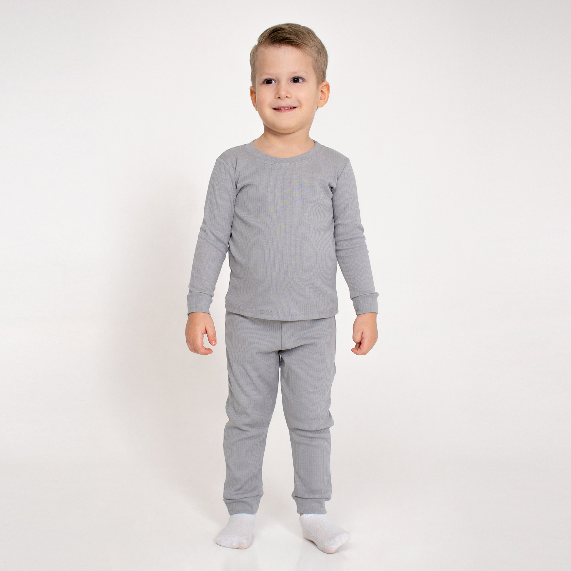 Пижама Mami-kids П-035/серый - фото 1