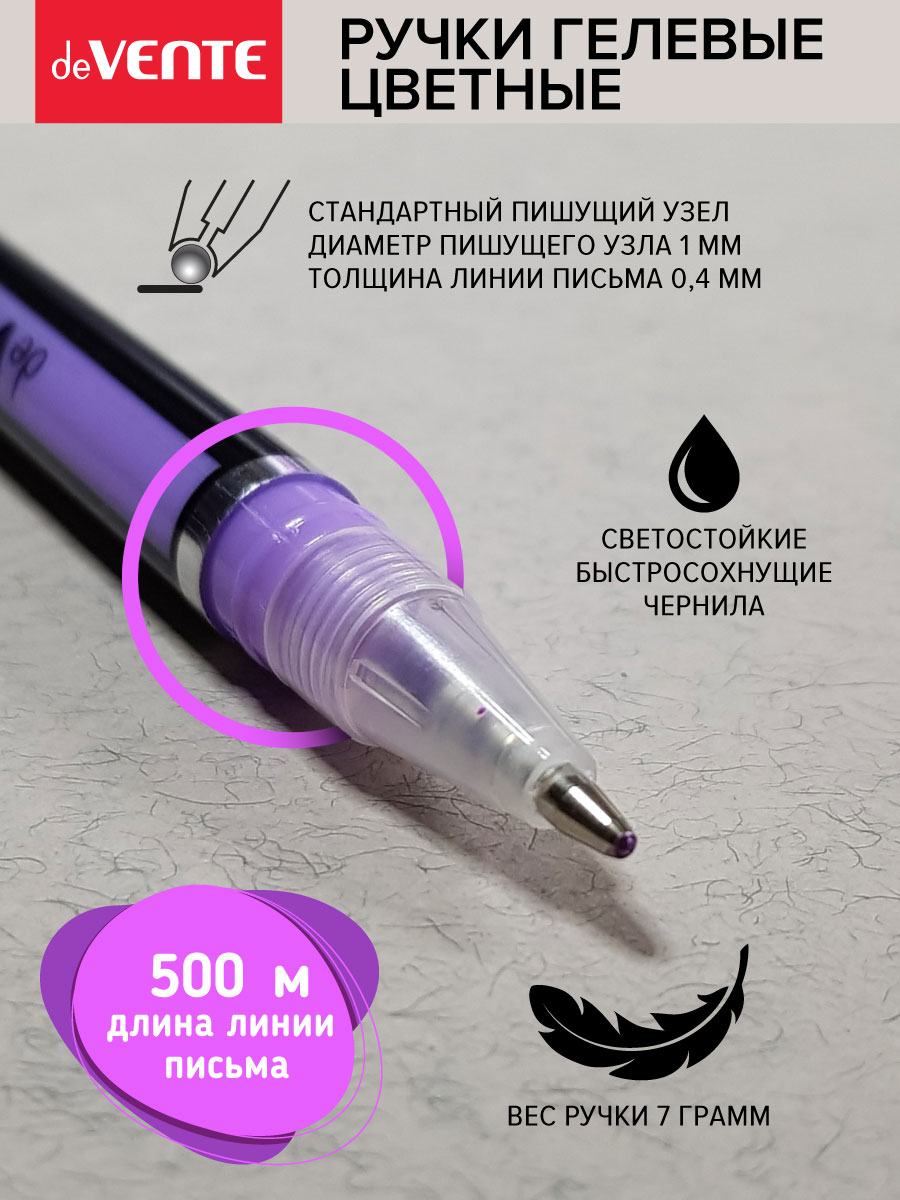 Ручка гелевая deVENTE 12 шт. - фото 4