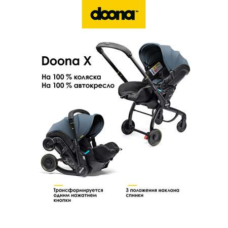 Автокресло Doona X Ocean Blue Isofix 0 (0 -13 кг) синий