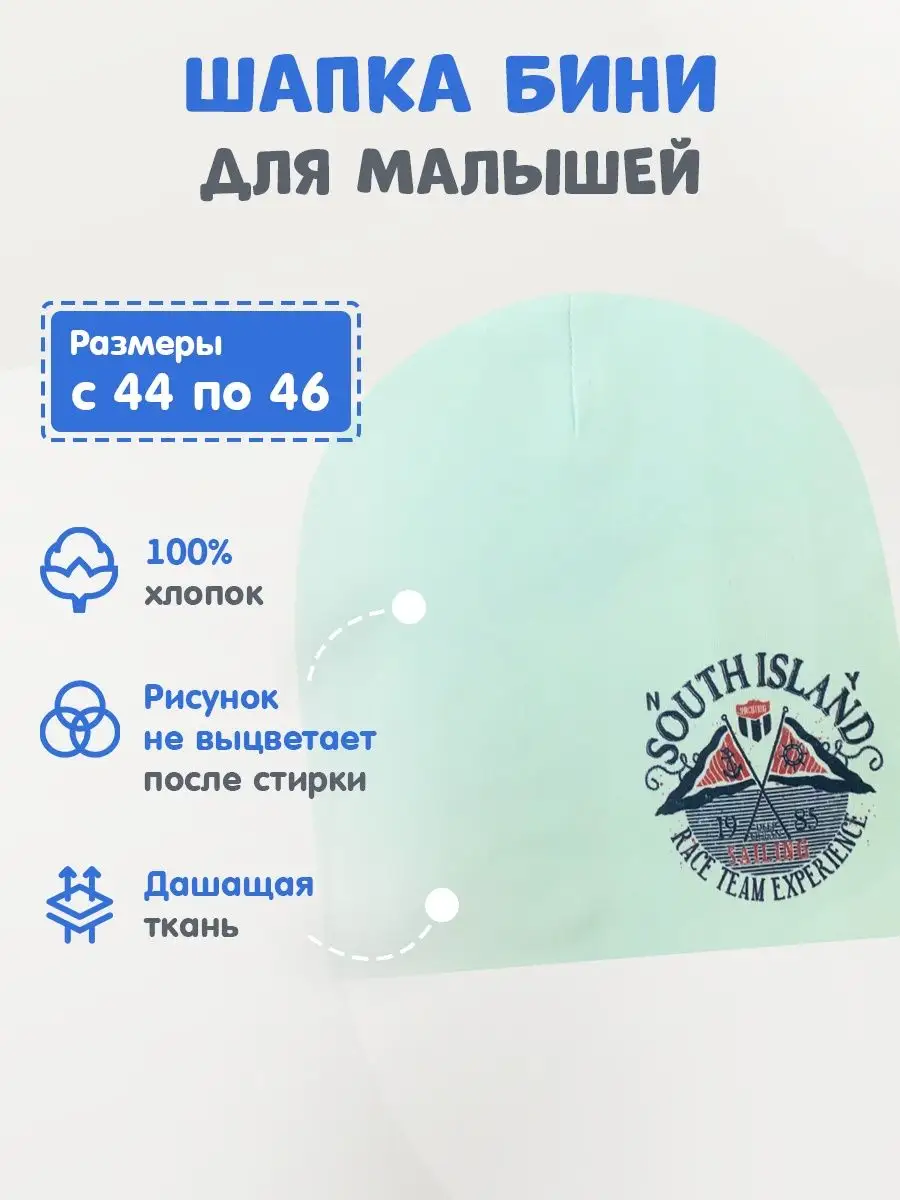 Шапка для мальчика весенняя демисезонная тонкая Linas baby 82-2H Мятный - фото 2
