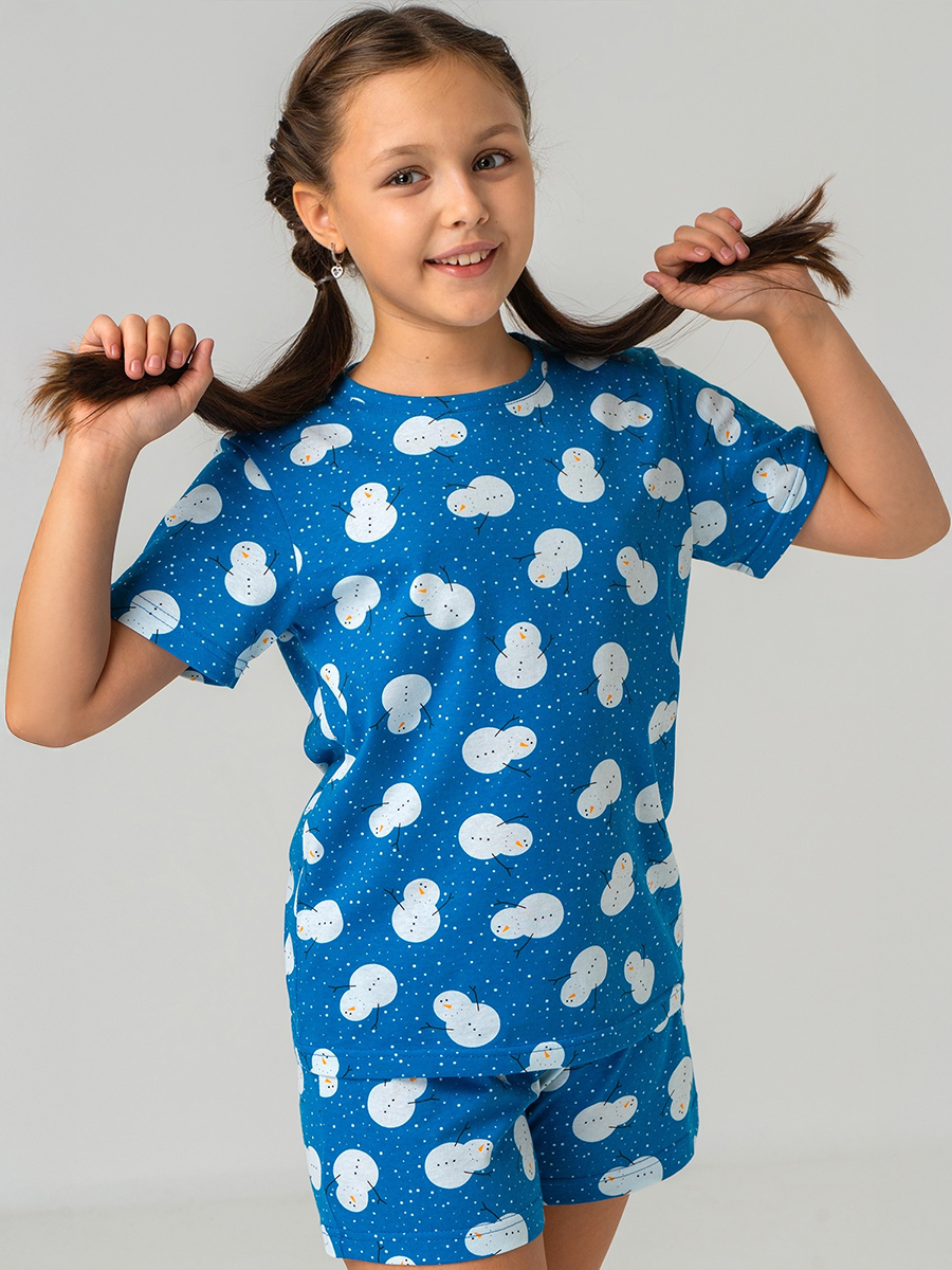 Пижама HappyFox HF2423SPснеговики.на.синем - фото 1