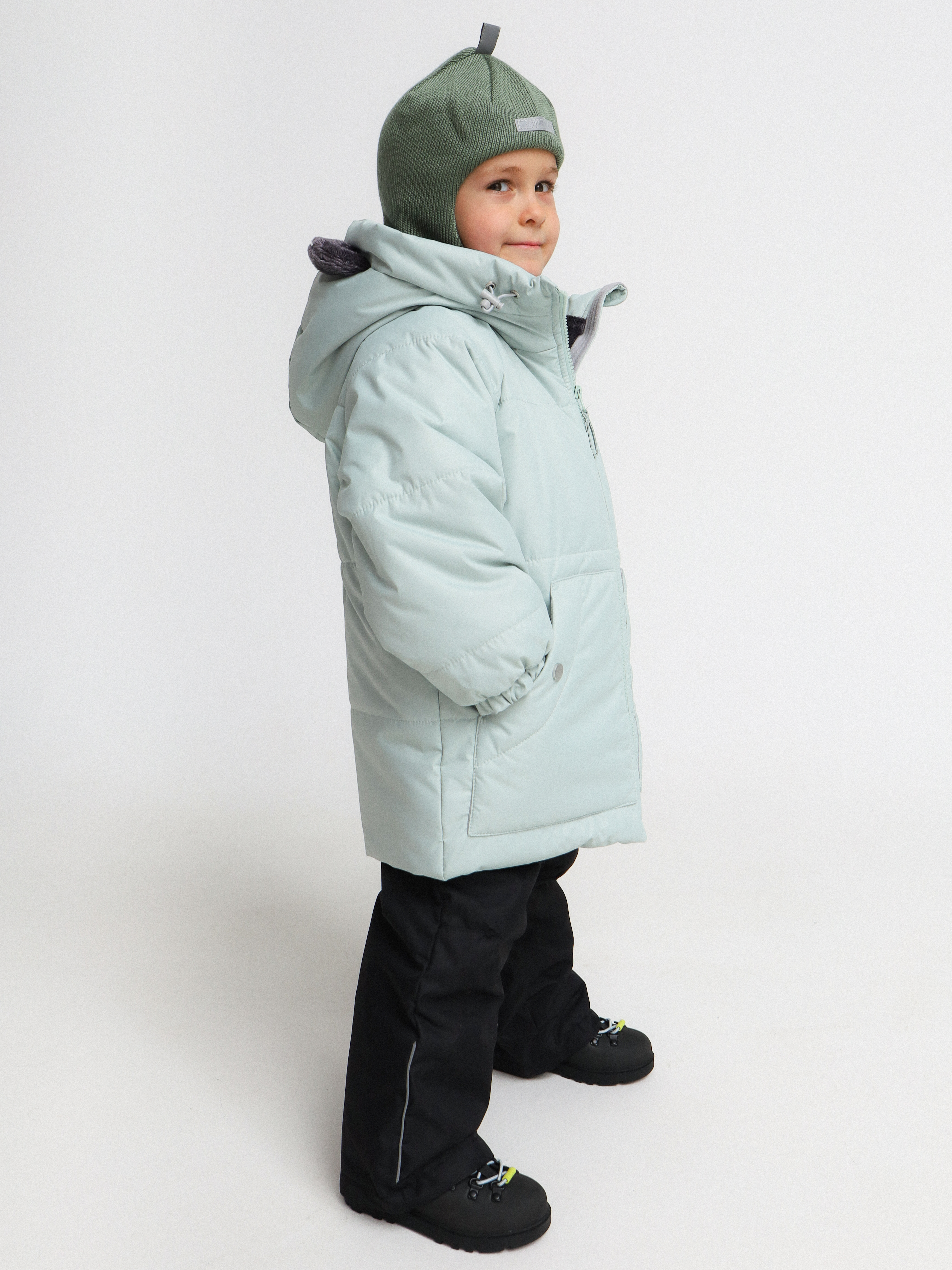 Куртка MINIDINO G-VO-Krt-149/0Куртка зимняя с ушками светло-фисташковая - фото 8