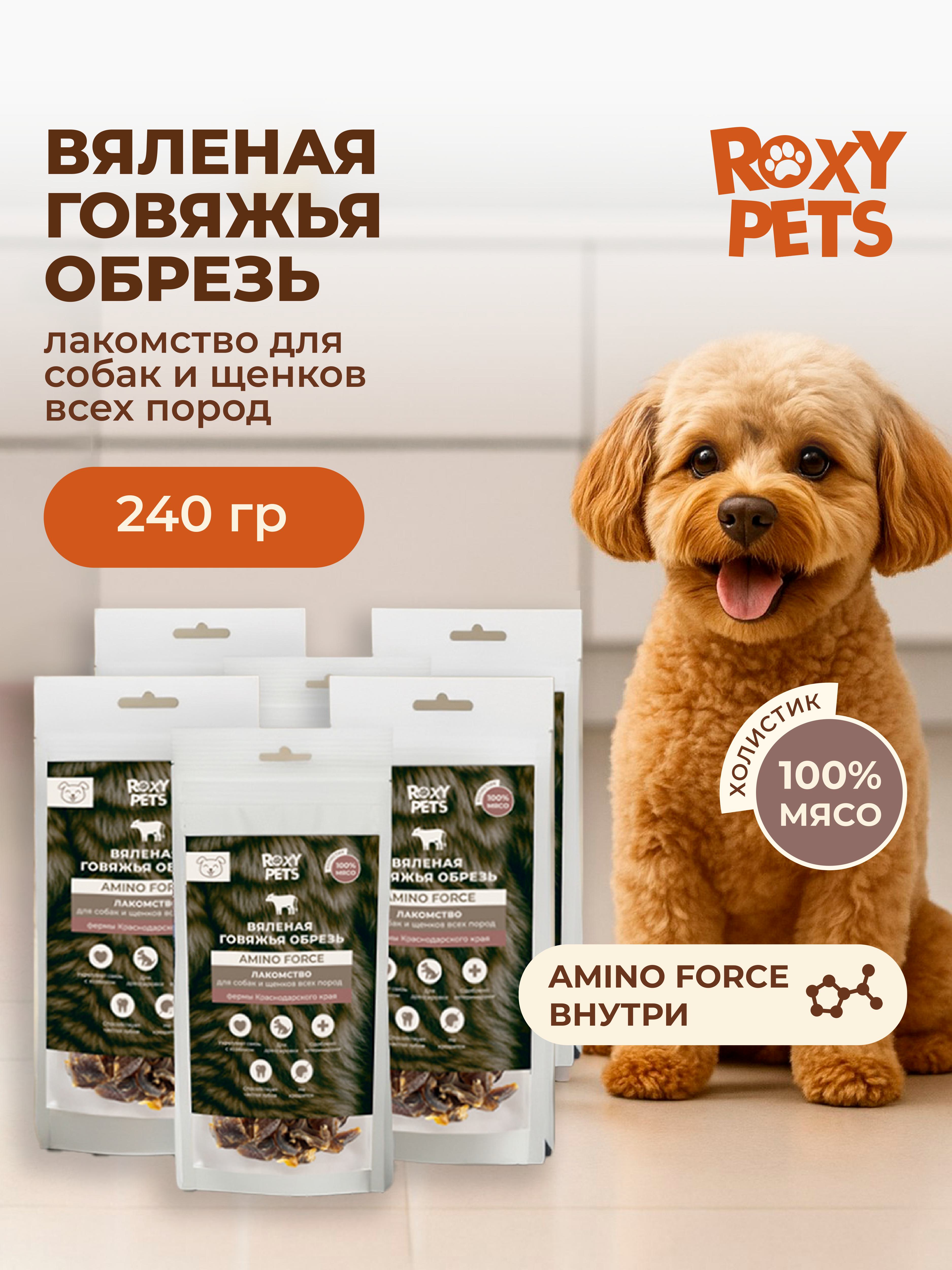 Лакомства для собак и щенков всех пород ROXY PETS из вяленой говяжьей обрези - фото 1